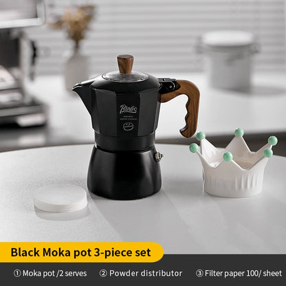 BINCOO Double-valve Moka Pot Household Small Coffee Pot Espresso Machine Set Coffee Utensils 2Cups