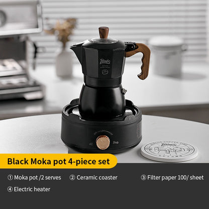 BINCOO Double-valve Moka Pot Household Small Coffee Pot Espresso Machine Set Coffee Utensils 2Cups