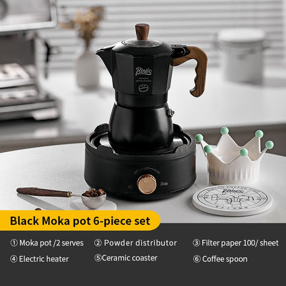 BINCOO Double-valve Moka Pot Household Small Coffee Pot Espresso Machine Set Coffee Utensils 2Cups