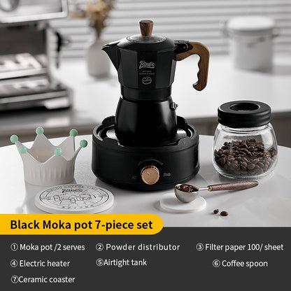 BINCOO Double-valve Moka Pot Household Small Coffee Pot Espresso Machine Set Coffee Utensils 2Cups