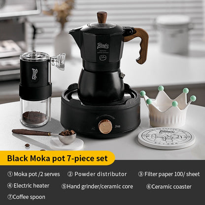 BINCOO Double-valve Moka Pot Household Small Coffee Pot Espresso Machine Set Coffee Utensils 2Cups