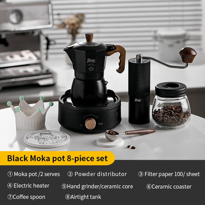 BINCOO Double-valve Moka Pot Household Small Coffee Pot Espresso Machine Set Coffee Utensils 2Cups