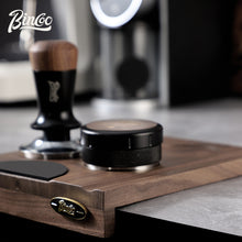 BINCOO Coffee Press Powder Cloth Holder Set Walnut Multi-Purpose Powder Press Base Coffee Handle Filling Powder Cloth Organiser Board 51MM/58MM