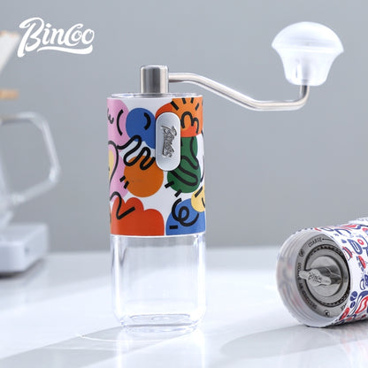 BINCOO Manual Steel Core Grinder Coffee Bean Grinder Portable Artistic Graffiti Version