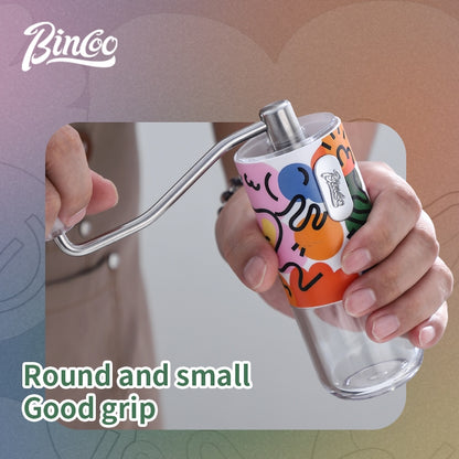 BINCOO Manual Steel Core Grinder Coffee Bean Grinder Portable Artistic Graffiti Version