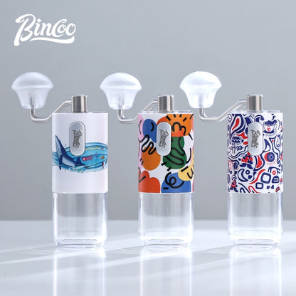 BINCOO Manual Steel Core Grinder with Foldable Handle Coffee Bean Grinder Portable Artistic Graffiti Version