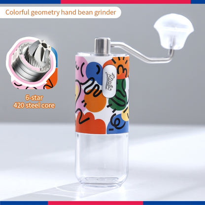 BINCOO Manual Steel Core Grinder with Foldable Handle Coffee Bean Grinder Portable Artistic Graffiti Version