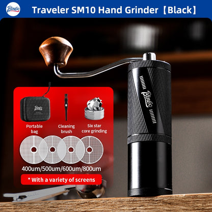 BINCOO Traveler SM10 Hand Grinder with Screen Coffee Manual Grinder Italian Coffee Grinder