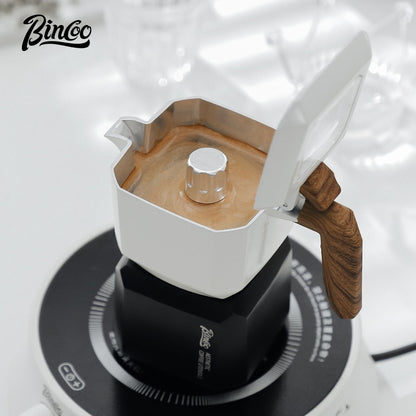 BINCOO Sifang Double Valve Moka Pot Household Coffee Pot Italian Small Espresso Extraction Coffee Machine New Model 2Cups