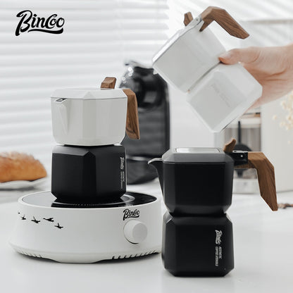 BINCOO Sifang Double Valve Moka Pot Household Coffee Pot Italian Small Espresso Extraction Coffee Machine New Model 2Cups
