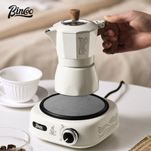 BINCOO Double Valve Moka Pot Household Italian Electric Ceramic Stove Coffee Pot Portable Small Coffee Machine Set 2Cups 4Cups