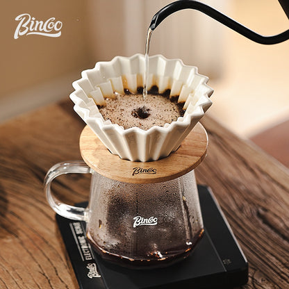 BINCOO Petal Ceramic Coffee Filter Cup Hand-brewed Coffee Pot V60 Filter American Extraction Set