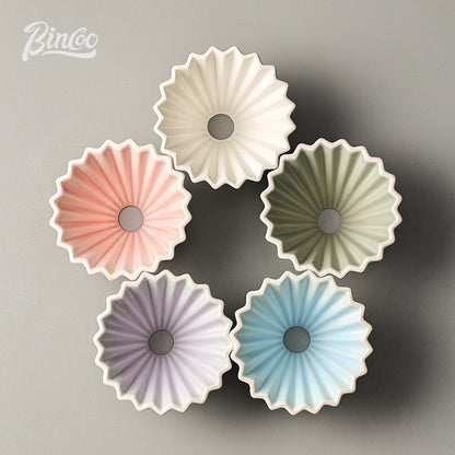 BINCOO Petal Ceramic Coffee Filter Cup Hand-brewed Coffee Pot V60 Filter American Extraction Set