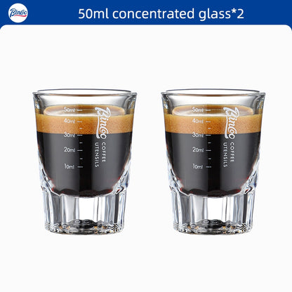 BINCOO Heat-resistant Glass Measuring Cup Coffee Extraction Cup Italian Ounce Cup Coffee Milk Cup 50ML