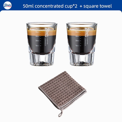 BINCOO Heat-resistant Glass Measuring Cup Coffee Extraction Cup Italian Ounce Cup Coffee Milk Cup 50ML