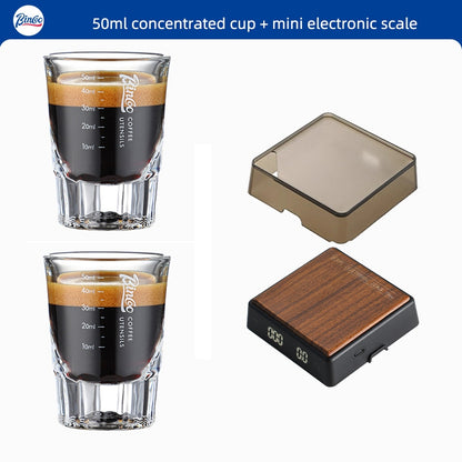 BINCOO Heat-resistant Glass Measuring Cup Coffee Extraction Cup Italian Ounce Cup Coffee Milk Cup 50ML