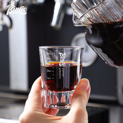 BINCOO Heat-resistant Glass Measuring Cup Coffee Extraction Cup Italian Ounce Cup Coffee Milk Cup 50ML