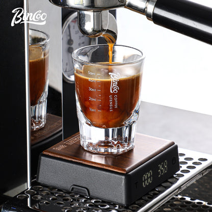 BINCOO Heat-resistant Glass Measuring Cup Coffee Extraction Cup Italian Ounce Cup Coffee Milk Cup 50ML