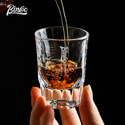 BINCOO Heat-resistant Glass Measuring Cup Coffee Extraction Cup Italian Ounce Cup Coffee Milk Cup 50ML
