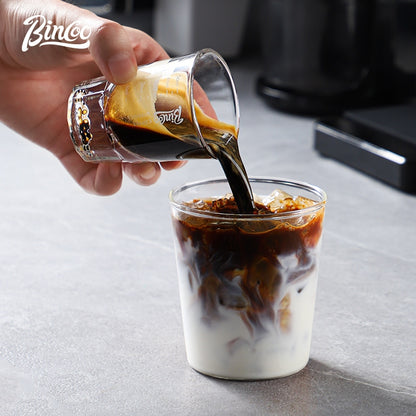 BINCOO Heat-resistant Glass Measuring Cup Coffee Extraction Cup Italian Ounce Cup Coffee Milk Cup 50ML