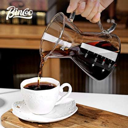BINCOO Hand-brewed Coffee Filter Thickened Stainless Steel 600 Mesh Paper-free Filtration Coffee Sharing Pot with Filter Set
