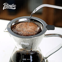 BINCOO Hand-brewed Coffee Filter Thickened Stainless Steel 600 Mesh Paper-free Filtration Coffee Sharing Pot with Filter Set