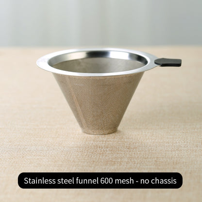 BINCOO Hand-brewed Coffee Filter Thickened Stainless Steel 600 Mesh Paper-free Filtration Coffee Sharing Pot with Filter Set