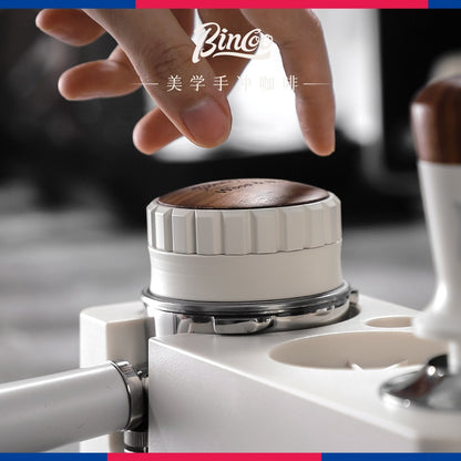 BINCOO Coffee Three-blade Powder Dispenser Elastic Powder Pressing Hammer Italian Coffee Machine Filling and Storage Tool Base Set 51MM/58MM
