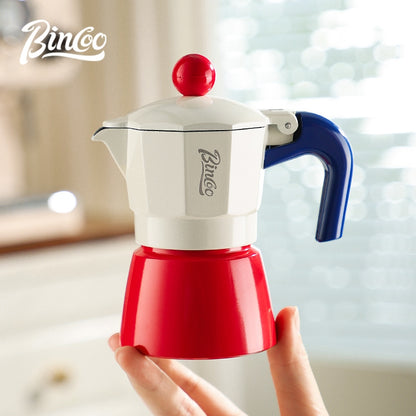 BINCOO Single Valve Moka Pot Home Style Small Coffee Pot Brewing Coffee Set Concentrate Extraction Espresso Machine 1Cup 3Cups 6Cups