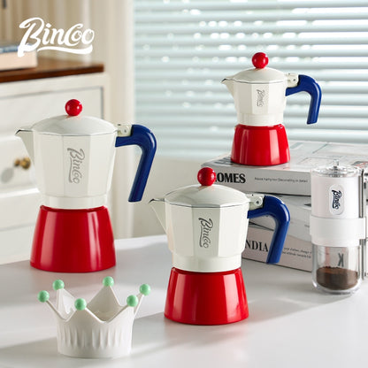 BINCOO Single Valve Moka Pot Home Style Small Coffee Pot Brewing Coffee Set Concentrate Extraction Espresso Machine 1Cup 3Cups 6Cups