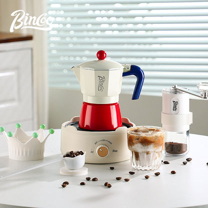BINCOO Single Valve Moka Pot Home Style Small Coffee Pot Brewing Coffee Set Concentrate Extraction Espresso Machine 1Cup 3Cups 6Cups
