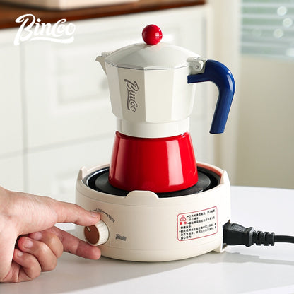 BINCOO Single Valve Moka Pot Home Style Small Coffee Pot Brewing Coffee Set Concentrate Extraction Espresso Machine 1Cup 3Cups 6Cups