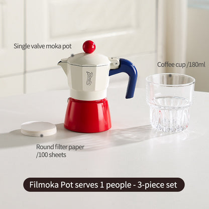 BINCOO Single Valve Moka Pot Home Style Small Coffee Pot Brewing Coffee Set Concentrate Extraction Espresso Machine 1Cup 3Cups 6Cups
