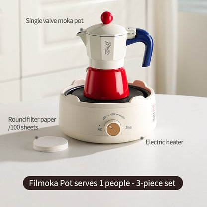BINCOO Single Valve Moka Pot Home Style Small Coffee Pot Brewing Coffee Set Concentrate Extraction Espresso Machine 1Cup 3Cups 6Cups