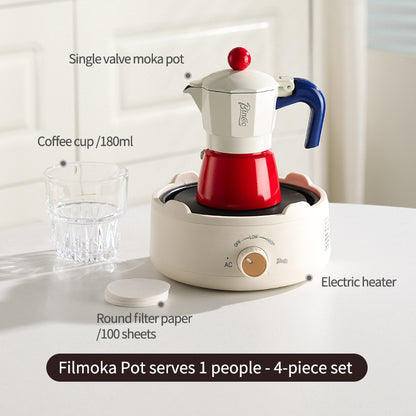 BINCOO Single Valve Moka Pot Home Style Small Coffee Pot Brewing Coffee Set Concentrate Extraction Espresso Machine 1Cup 3Cups 6Cups