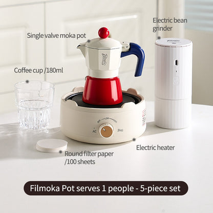 BINCOO Single Valve Moka Pot Home Style Small Coffee Pot Brewing Coffee Set Concentrate Extraction Espresso Machine 1Cup 3Cups 6Cups