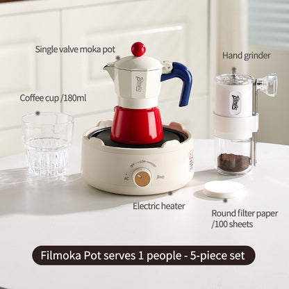 BINCOO Single Valve Moka Pot Home Style Small Coffee Pot Brewing Coffee Set Concentrate Extraction Espresso Machine 1Cup 3Cups 6Cups