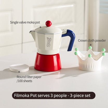 BINCOO Single Valve Moka Pot Home Style Small Coffee Pot Brewing Coffee Set Concentrate Extraction Espresso Machine 1Cup 3Cups 6Cups