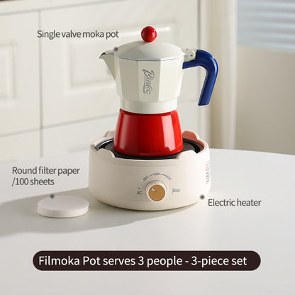 BINCOO Single Valve Moka Pot Home Style Small Coffee Pot Brewing Coffee Set Concentrate Extraction Espresso Machine 1Cup 3Cups 6Cups