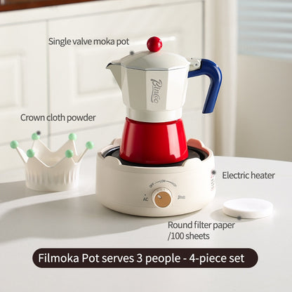 BINCOO Single Valve Moka Pot Home Style Small Coffee Pot Brewing Coffee Set Concentrate Extraction Espresso Machine 1Cup 3Cups 6Cups