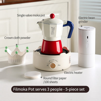 BINCOO Single Valve Moka Pot Home Style Small Coffee Pot Brewing Coffee Set Concentrate Extraction Espresso Machine 1Cup 3Cups 6Cups