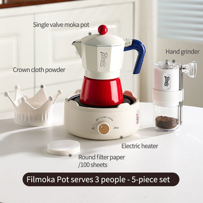 BINCOO Single Valve Moka Pot Home Style Small Coffee Pot Brewing Coffee Set Concentrate Extraction Espresso Machine 1Cup 3Cups 6Cups