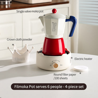 BINCOO Single Valve Moka Pot Home Style Small Coffee Pot Brewing Coffee Set Concentrate Extraction Espresso Machine 1Cup 3Cups 6Cups