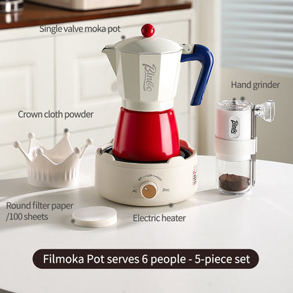 BINCOO Single Valve Moka Pot Home Style Small Coffee Pot Brewing Coffee Set Concentrate Extraction Espresso Machine 1Cup 3Cups 6Cups
