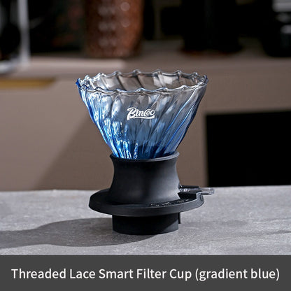 BINCOO Coffee Smart Cup V60 Hand Brewing Coffee Filter Cup Sharing Pot Hand Brewing Set Glass Drip Filter Cup 600ML