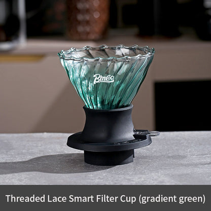 BINCOO Coffee Smart Cup V60 Hand Brewing Coffee Filter Cup Sharing Pot Hand Brewing Set Glass Drip Filter Cup 600ML