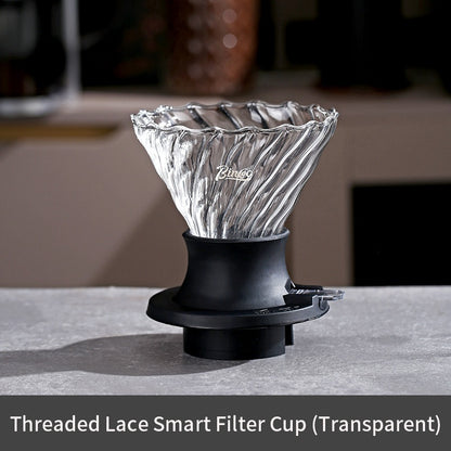 BINCOO Coffee Smart Cup V60 Hand Brewing Coffee Filter Cup Sharing Pot Hand Brewing Set Glass Drip Filter Cup 600ML