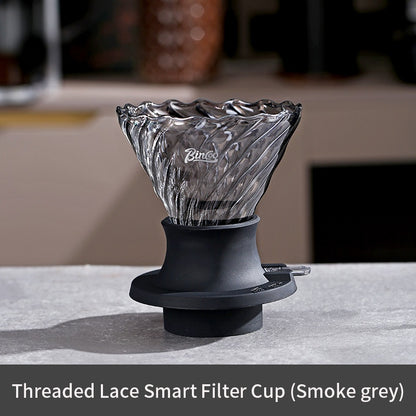 BINCOO Coffee Smart Cup V60 Hand Brewing Coffee Filter Cup Sharing Pot Hand Brewing Set Glass Drip Filter Cup 600ML