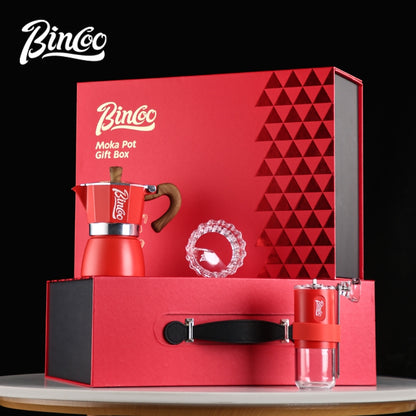 BINCOO Single Valve Moka Pot Gift Box Set Home Small Coffee Pot Espresso Machine for Holidays and Birthdays Best Gift 2Cups 3Cups