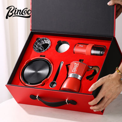 BINCOO Single Valve Moka Pot Gift Box Set Home Small Coffee Pot Espresso Machine for Holidays and Birthdays Best Gift 2Cups 3Cups